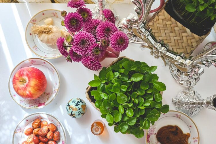 flatlay of assorted food on the table